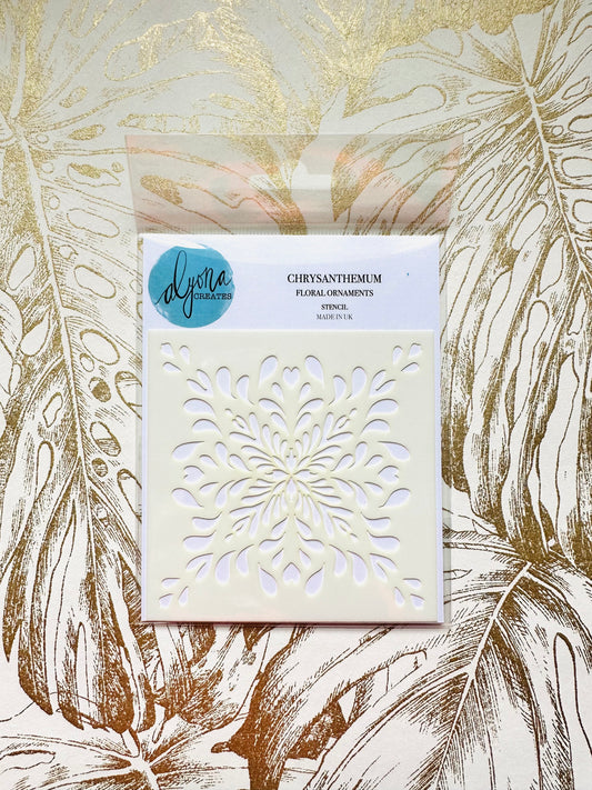 Alyona Creates CHRYSANTHEMUM Stencil 4x4"