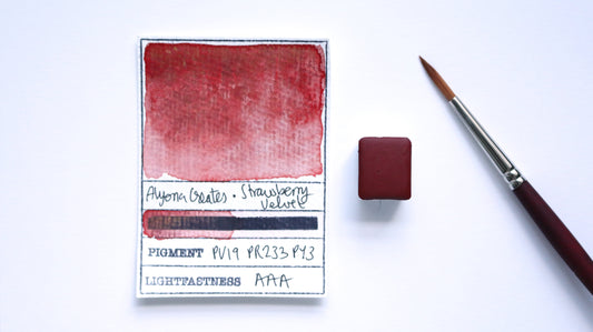 Handmade Watercolour, Half Pan, Strawberry Velvet