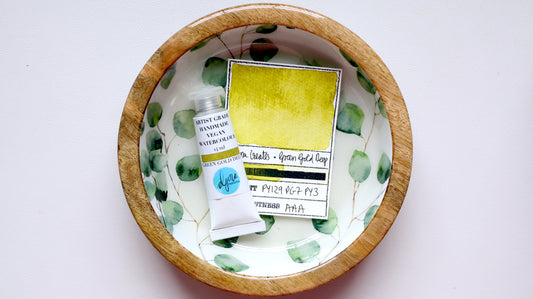 Handmade Watercolour, 14ml Tube, Green Gold Deep